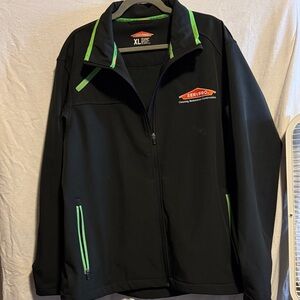 Black Performance Jacket with Green Accents